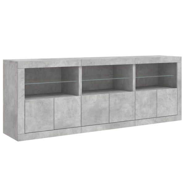 Credenza Con Luci Led Grigio Cemento 181,5x37x67 cm - Image 5
