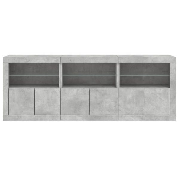 Credenza Con Luci Led Grigio Cemento 181,5x37x67 cm - Image 6