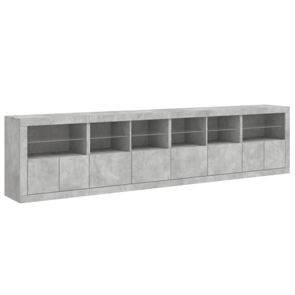 Credenza Con Luci Led Grigio Cemento 283x37x67 cm - Image 6