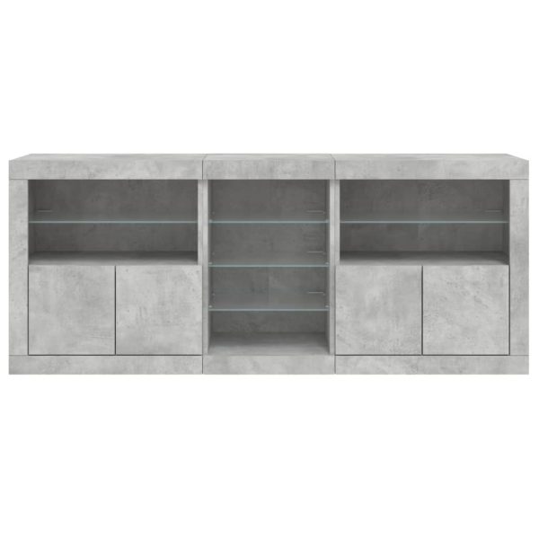Credenza Con Luci Led Grigio Cemento 181,5x37x67 cm - Image 6
