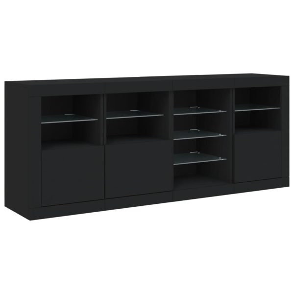 Credenza Con Luci Led Nera 164x37x67 cm - Image 5