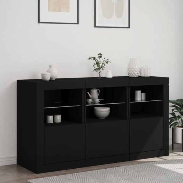Credenza Con Luci Led Nera 123x37x67 cm - Image 3