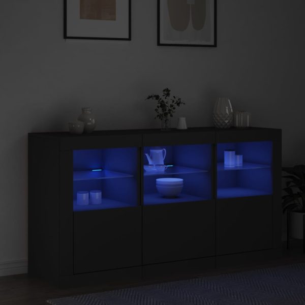 Credenza Con Luci Led Nera 123x37x67 cm - Image 4