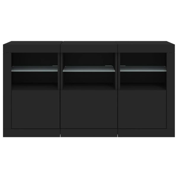 Credenza Con Luci Led Nera 123x37x67 cm - Image 6