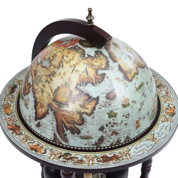 Minibar A Forma Di Globo Con Supporto In Legno Di Eucalipto Blu - Image 5