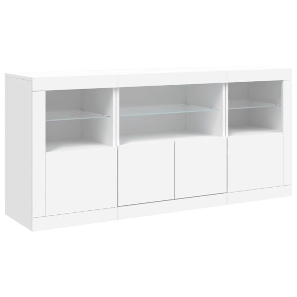 Credenza Con Luci Led Bianca 142,5x37x67 cm - Image 5