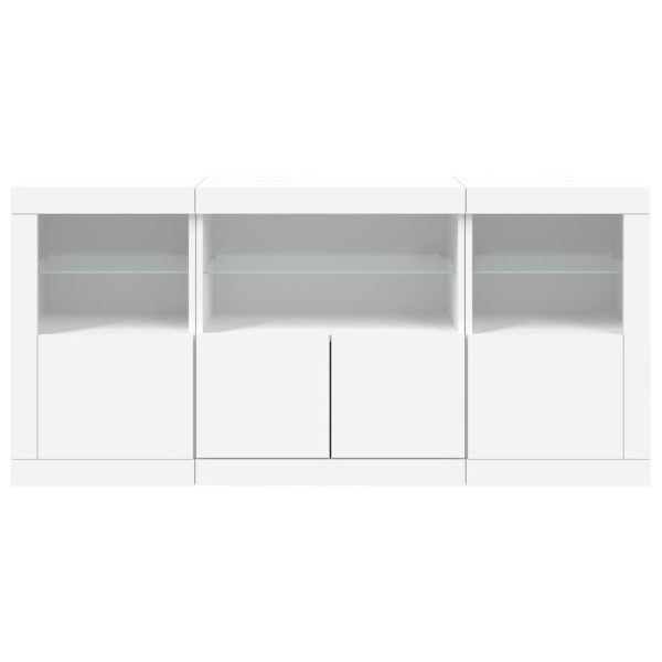 Credenza Con Luci Led Bianca 142,5x37x67 cm - Image 6
