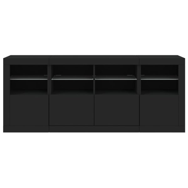 Credenza Con Luci Led Nera 163x37x67 cm - Image 6