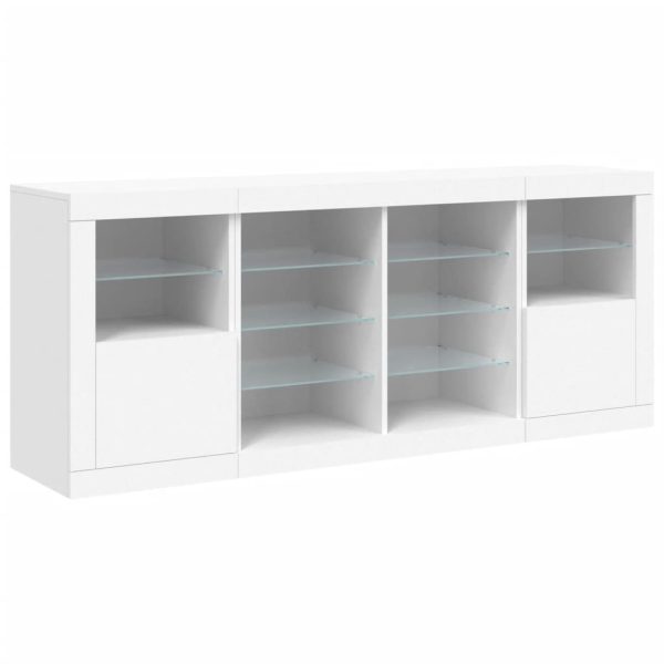 Credenza Con Luci Led Bianca 163x37x67 cm - Image 5
