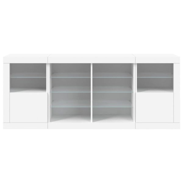 Credenza Con Luci Led Bianca 163x37x67 cm - Image 6