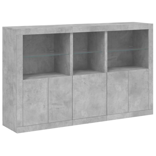 Credenza Con Luci Led Grigio Cemento 162x37x100 cm - Image 3