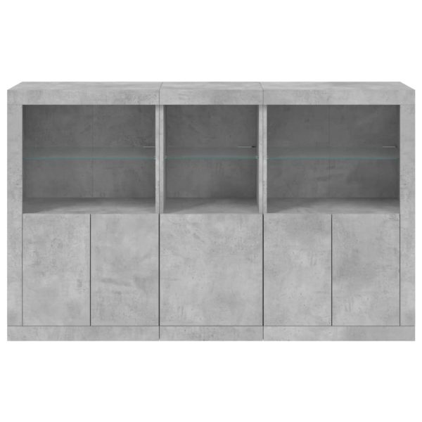 Credenza Con Luci Led Grigio Cemento 162x37x100 cm - Image 6