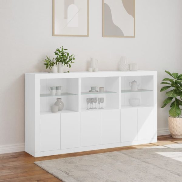 Credenza Con Luci Led Bianca 181,5x37x100 cm - Image 4