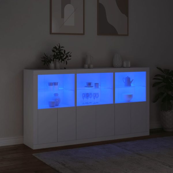 Credenza Con Luci Led Bianca 181,5x37x100 cm - Image 5