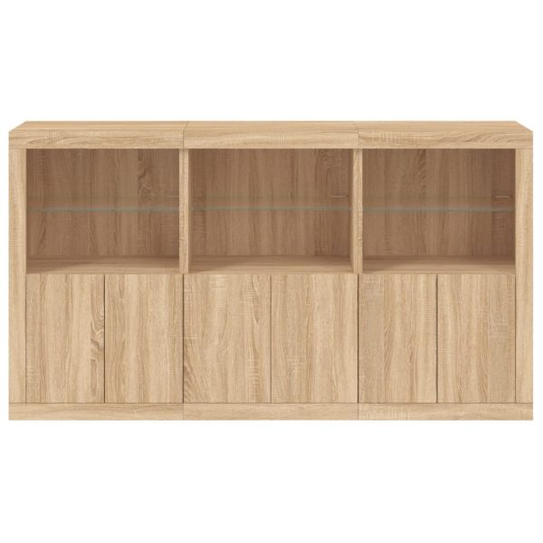 Credenza Con Luci Led Rovere Sonoma 181,5x37x100 cm - Image 6