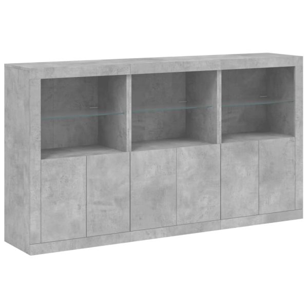 Credenza Con Luci Led Grigio Cemento 181,5x37x100 cm - Image 3