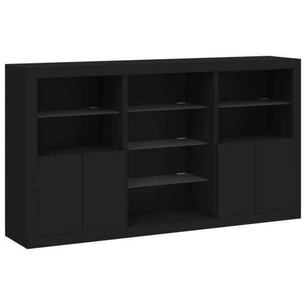 Credenza Con Luci Led Nera 181,5x37x100 cm - Image 3