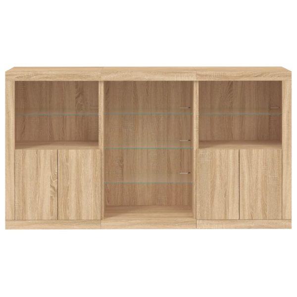 Credenza Con Luci Led Rovere Sonoma 181,5x37x100 cm - Image 6