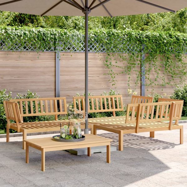Set Divano Pallet Da Giardino 4 Pz In Legno Massello Di Acacia