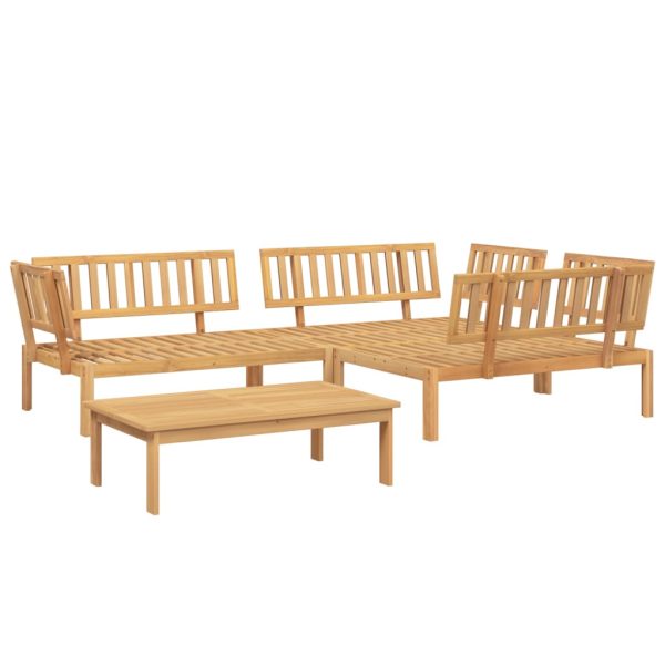 Set Divano Pallet Da Giardino 4 Pz In Legno Massello Di Acacia - Image 2