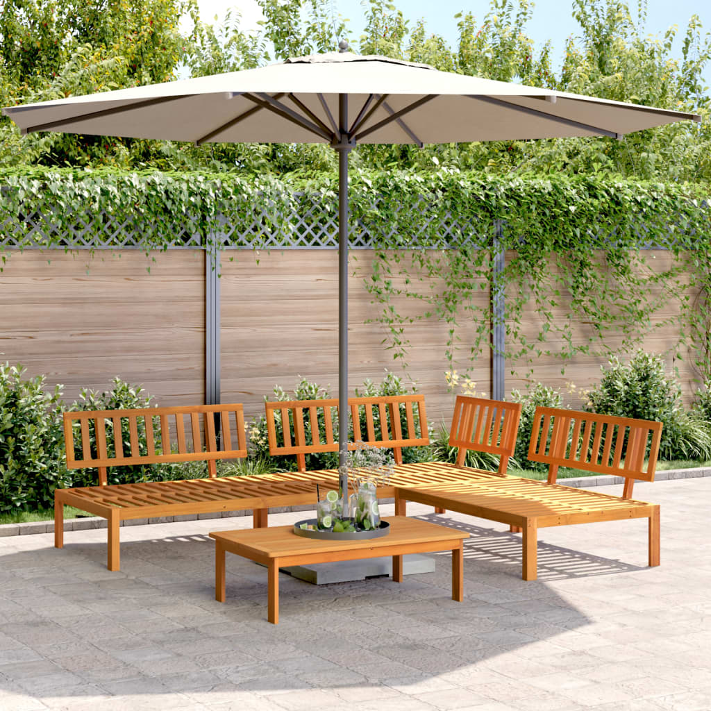 Set Divano Pallet Da Giardino 4 Pz In Legno Massello Di Acacia