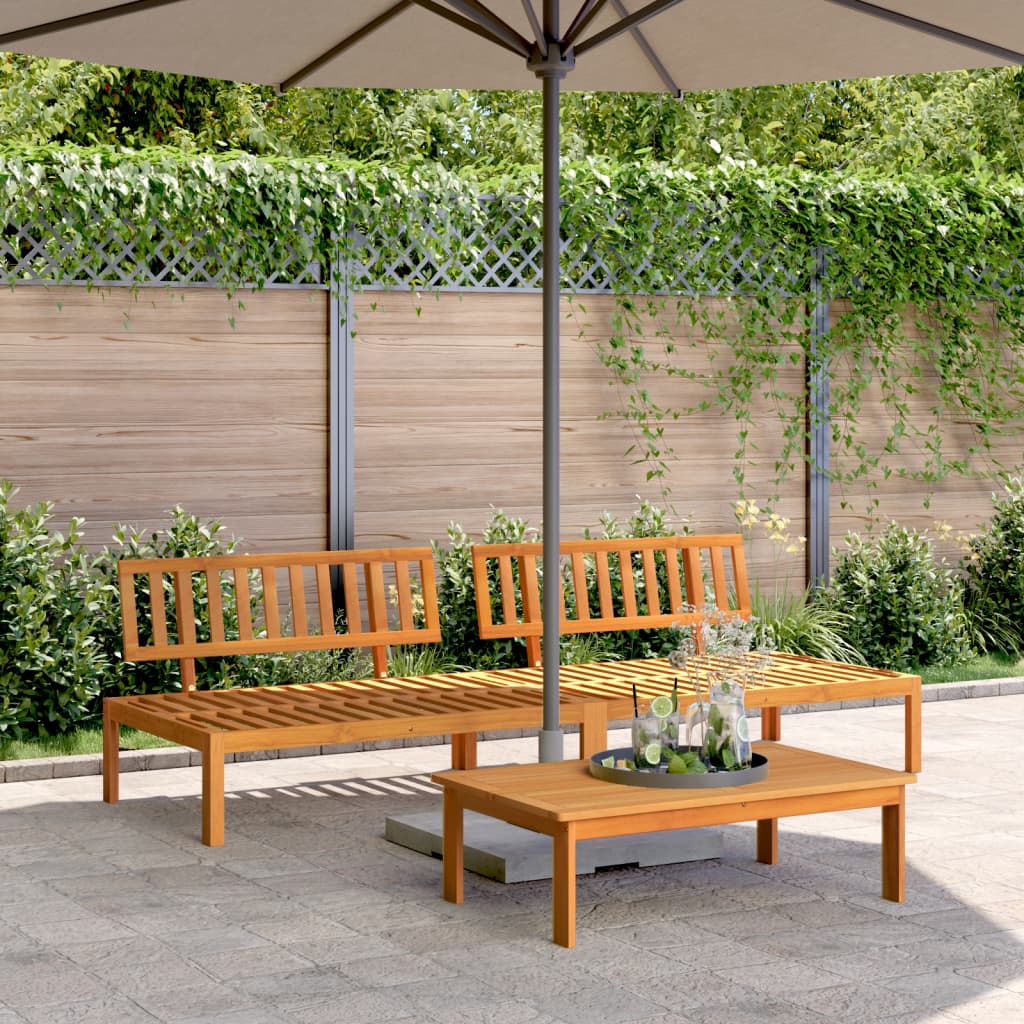 Divani Centrali Da Giardino Pallet 2pz Legno Massello Di Acacia
