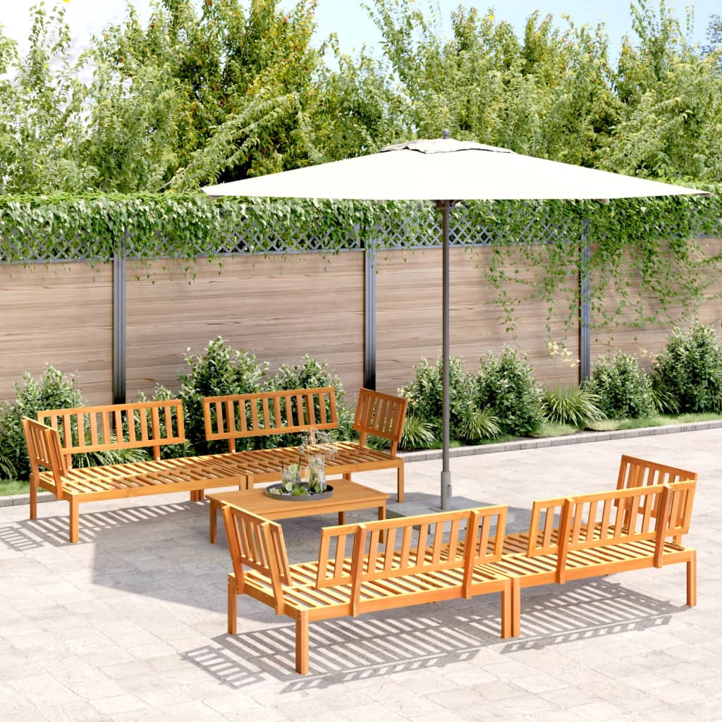 Set Divano Pallet Da Giardino 5 Pz In Legno Massello Di Acacia