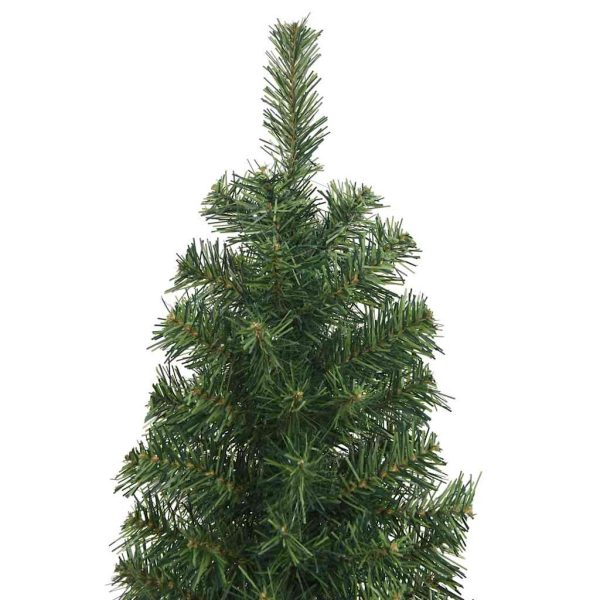 Albero Di Natale Artificiale Sottile Con Base Verde 210 Cm Pvc - Image 4
