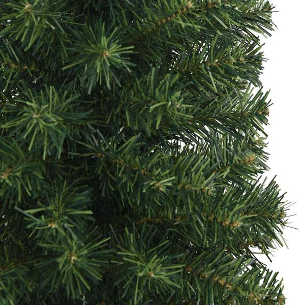 Albero Di Natale Artificiale Sottile Con Base Verde 210 Cm Pvc - Image 5