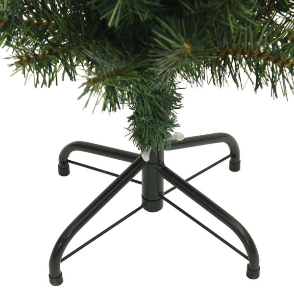 Albero Di Natale Artificiale Sottile Con Base Verde 210 Cm Pvc - Image 6
