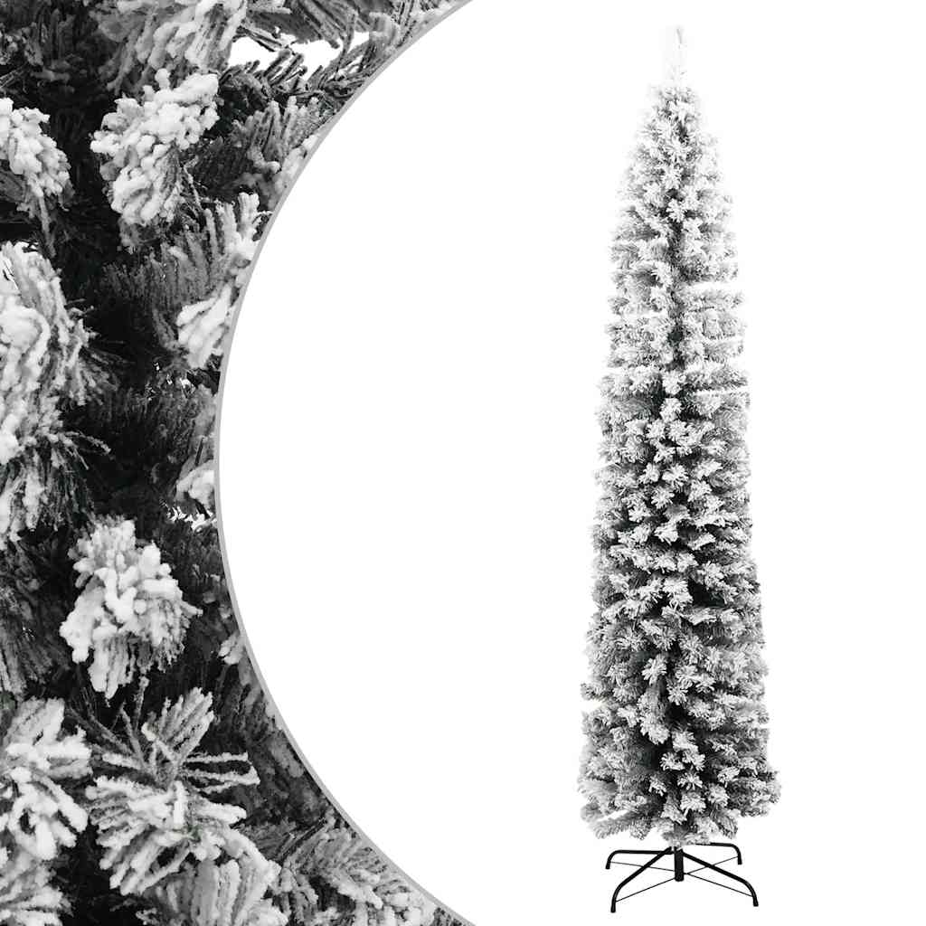 Albero Di Natale Artificiale Con Neve Fioccata Verde 240 Cm Pvc