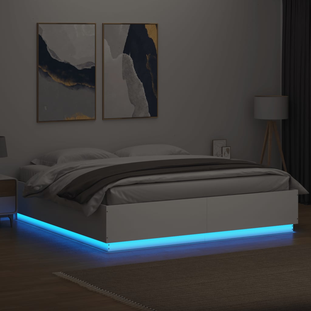 Giroletto Con Luci Led Bianco 200x200 Cm In Legno Multistrato - Image 4