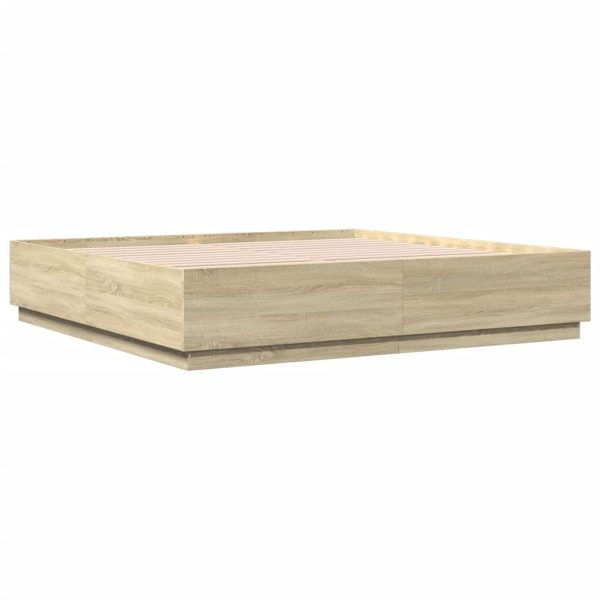 Giroletto Cassetti Luci Led Sonoma 200x200 Cm Legno Multistrato - Image 3