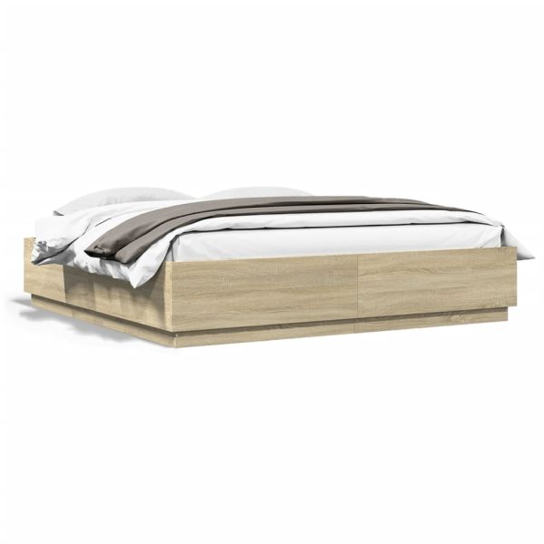 Giroletto Cassetti Luci Led Sonoma 200x200 Cm Legno Multistrato - Image 5