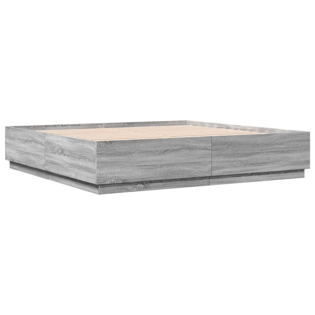 Giroletto Luci Led Grigio Sonoma 200x200 Cm Legno Multistrato - Image 3