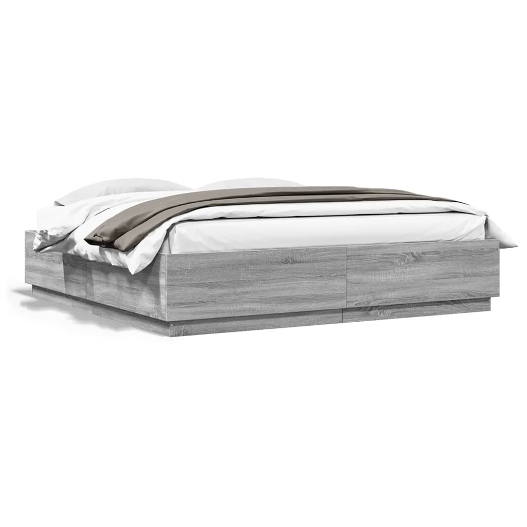 Giroletto Luci Led Grigio Sonoma 200x200 Cm Legno Multistrato - Image 5