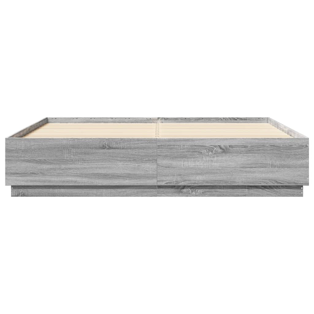 Giroletto Luci Led Grigio Sonoma 180x200 Cm Legno Multistrato - Image 6