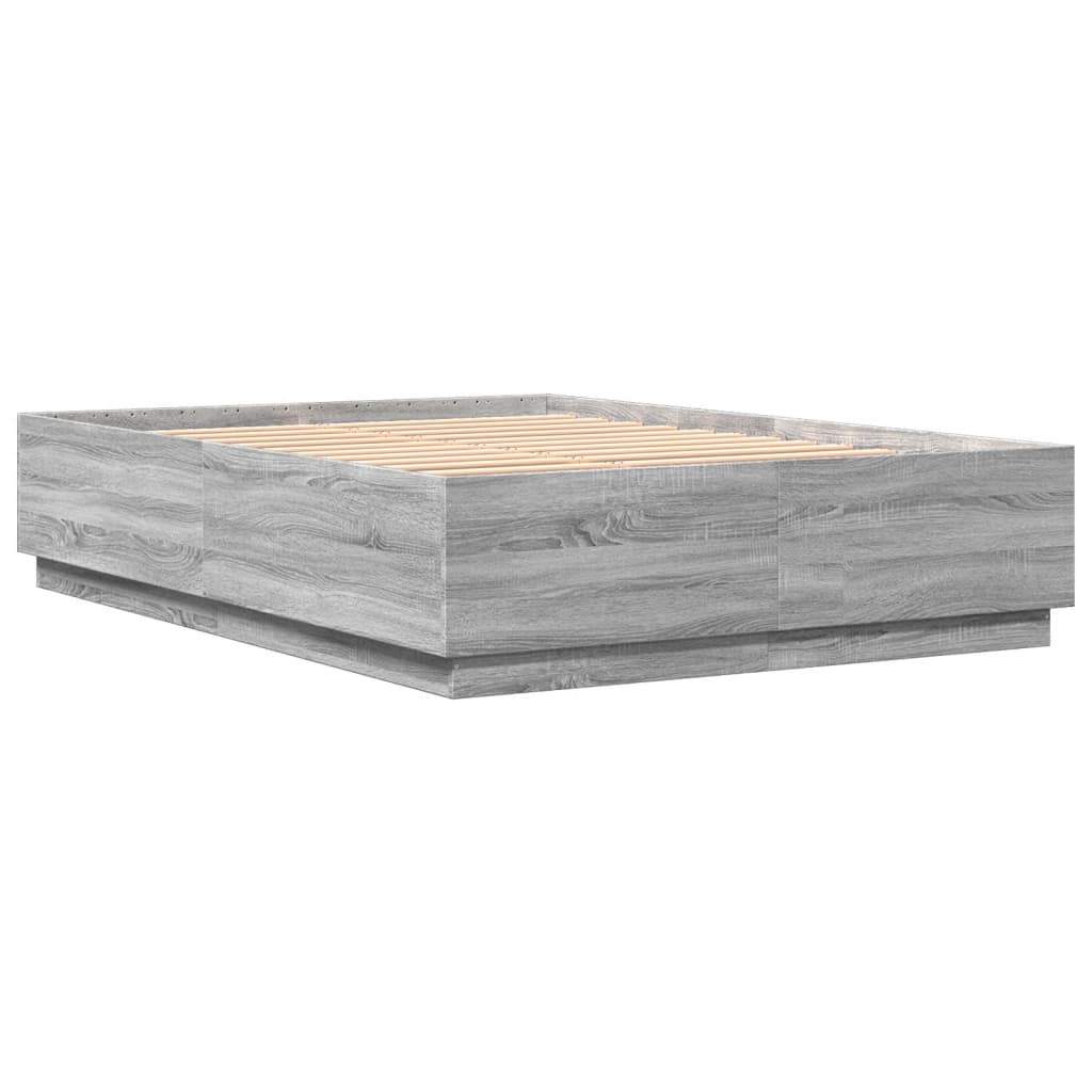 Giroletto Luci Led Grigio Sonoma 160x200 Cm Legno Multistrato - Image 3