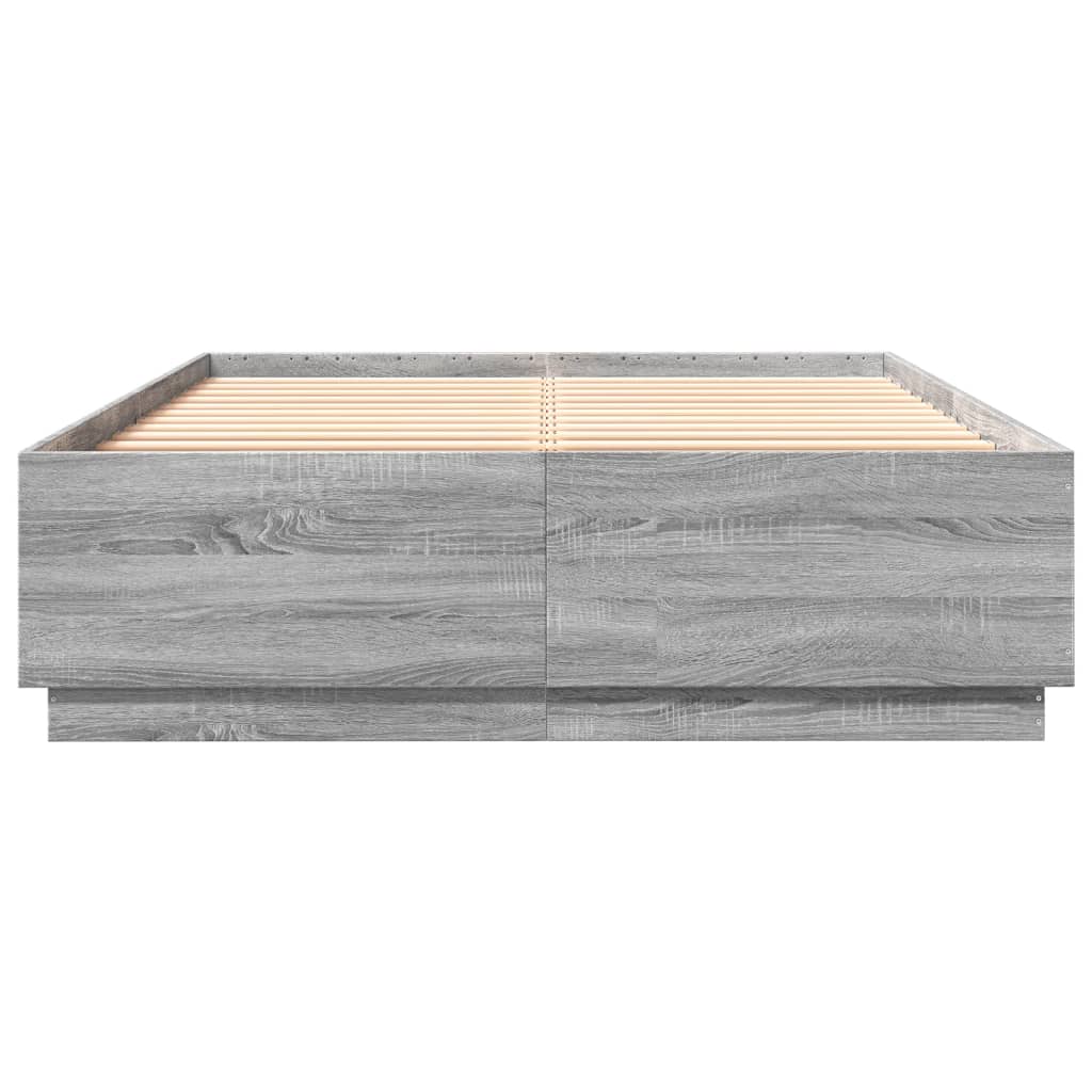 Giroletto Luci Led Grigio Sonoma 160x200 Cm Legno Multistrato - Image 6