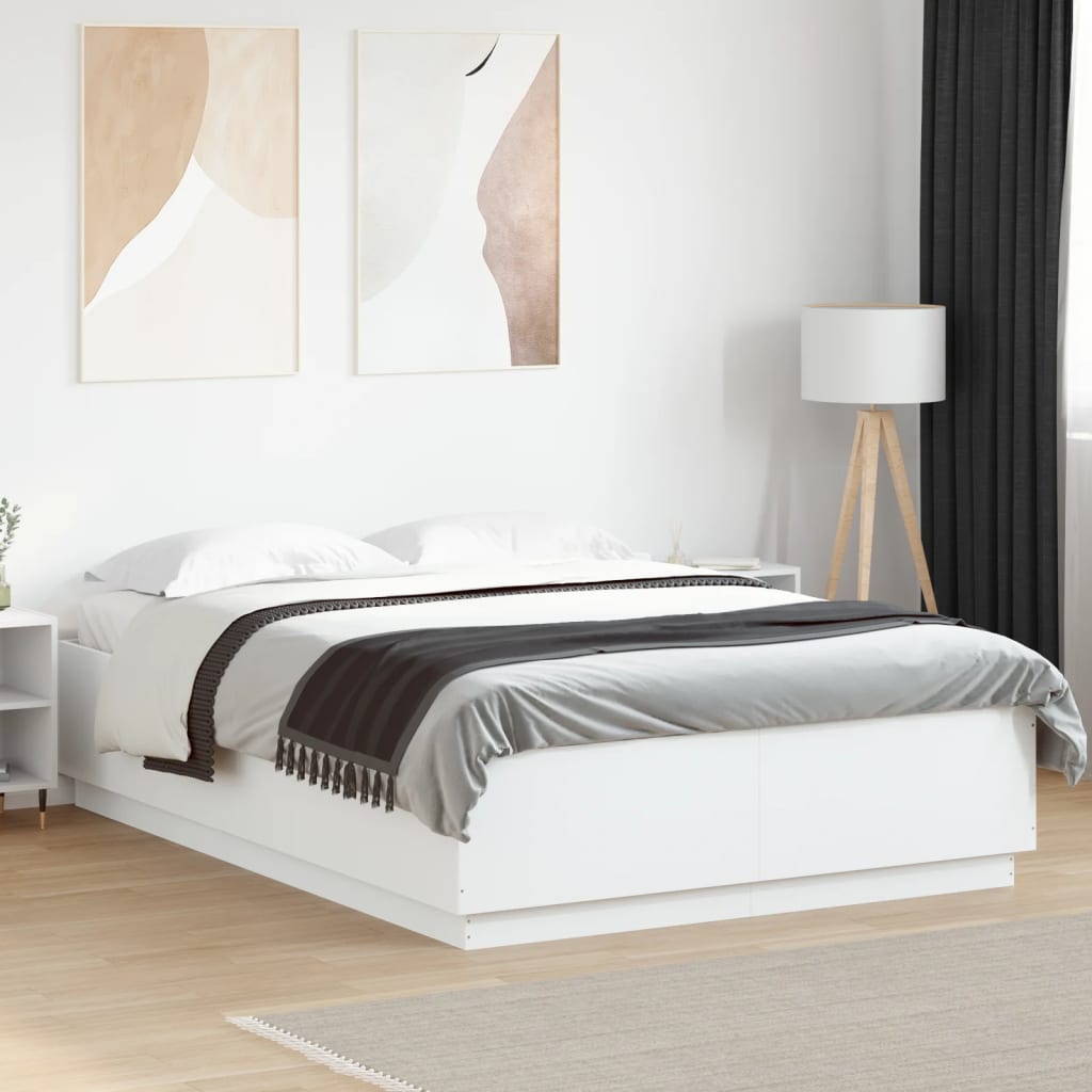 Giroletto Con Luci Led Bianco 150x200 Cm In Legno Multistrato