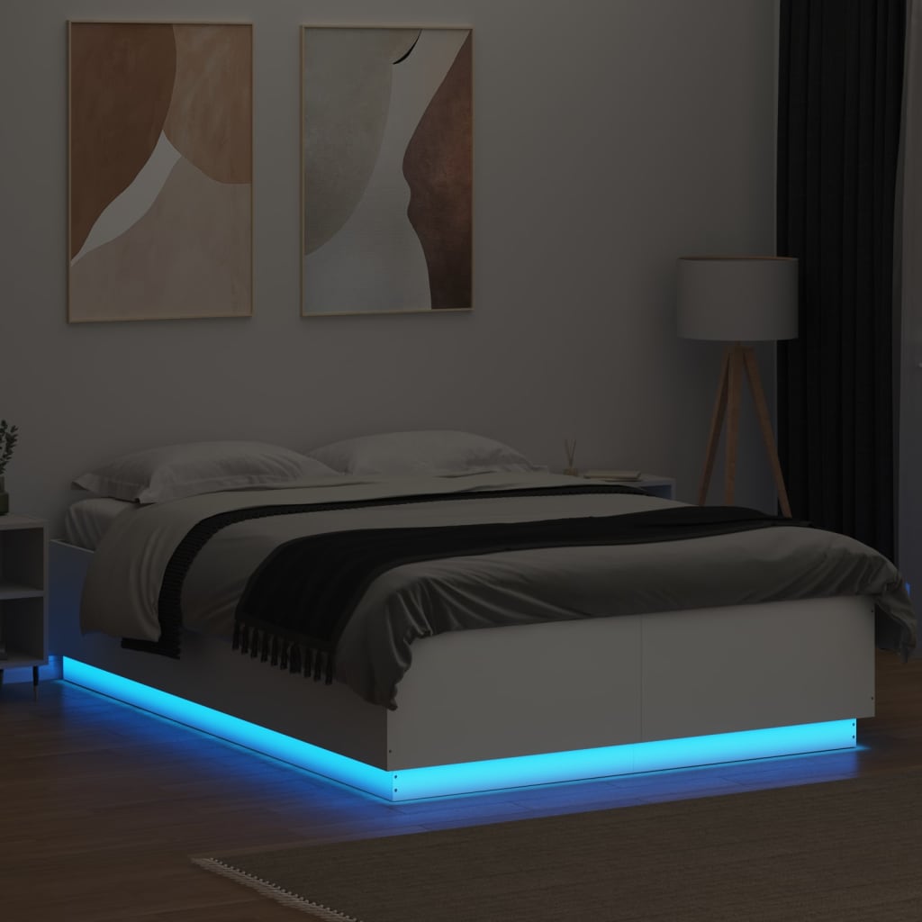 Giroletto Con Luci Led Bianco 150x200 Cm In Legno Multistrato - Image 4