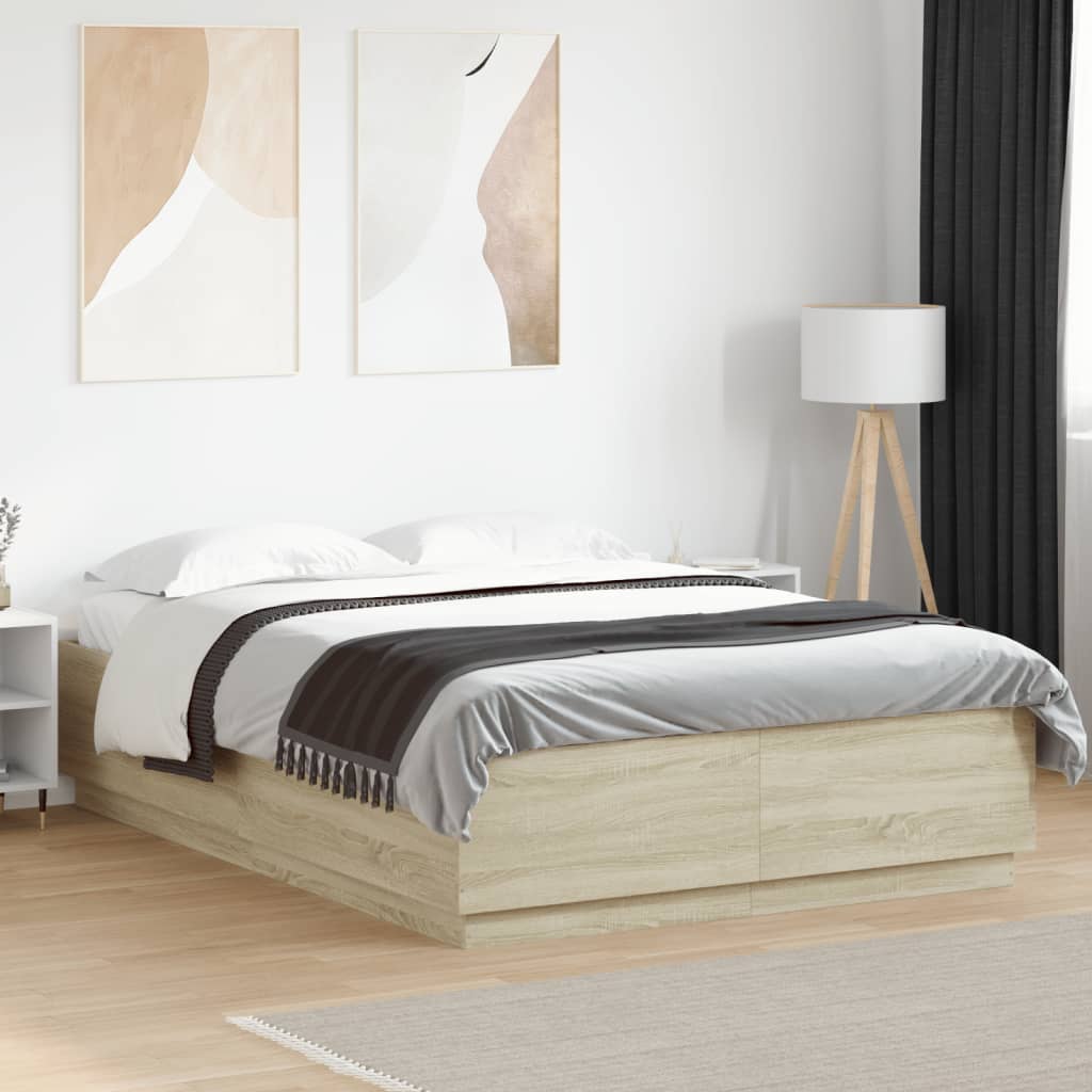 Giroletto Luci Led Rovere Sonoma 140x200 Cm Legno Multistrato