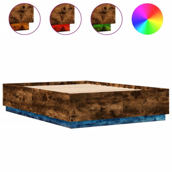 Giroletto Con Luci Led Rovere Fumo 140x200 Cm Legno Multistrato - Image 2