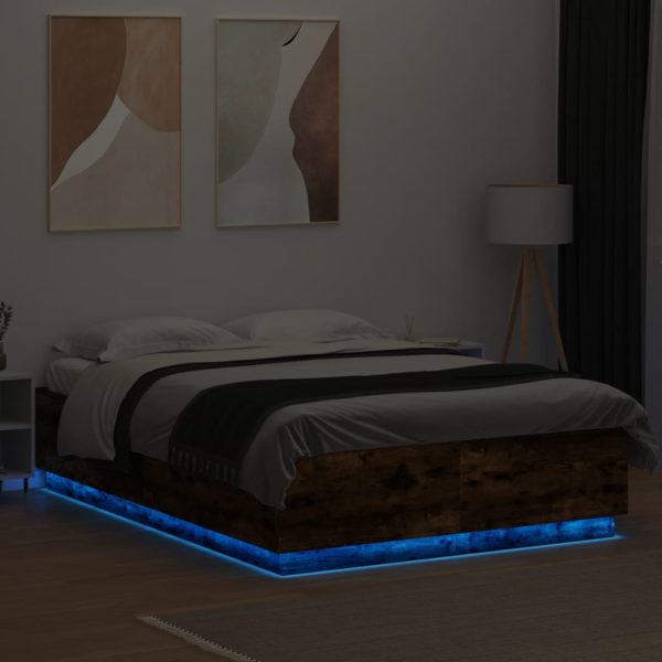 Giroletto Con Luci Led Rovere Fumo 140x200 Cm Legno Multistrato - Image 4
