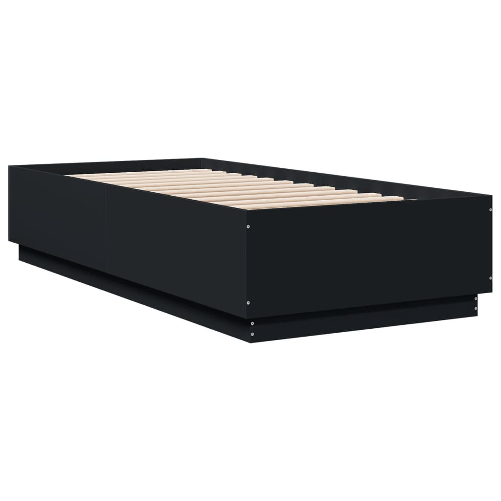 Giroletto Con Luci Led Nero 90x200 Cm In Legno Multistrato - Image 3