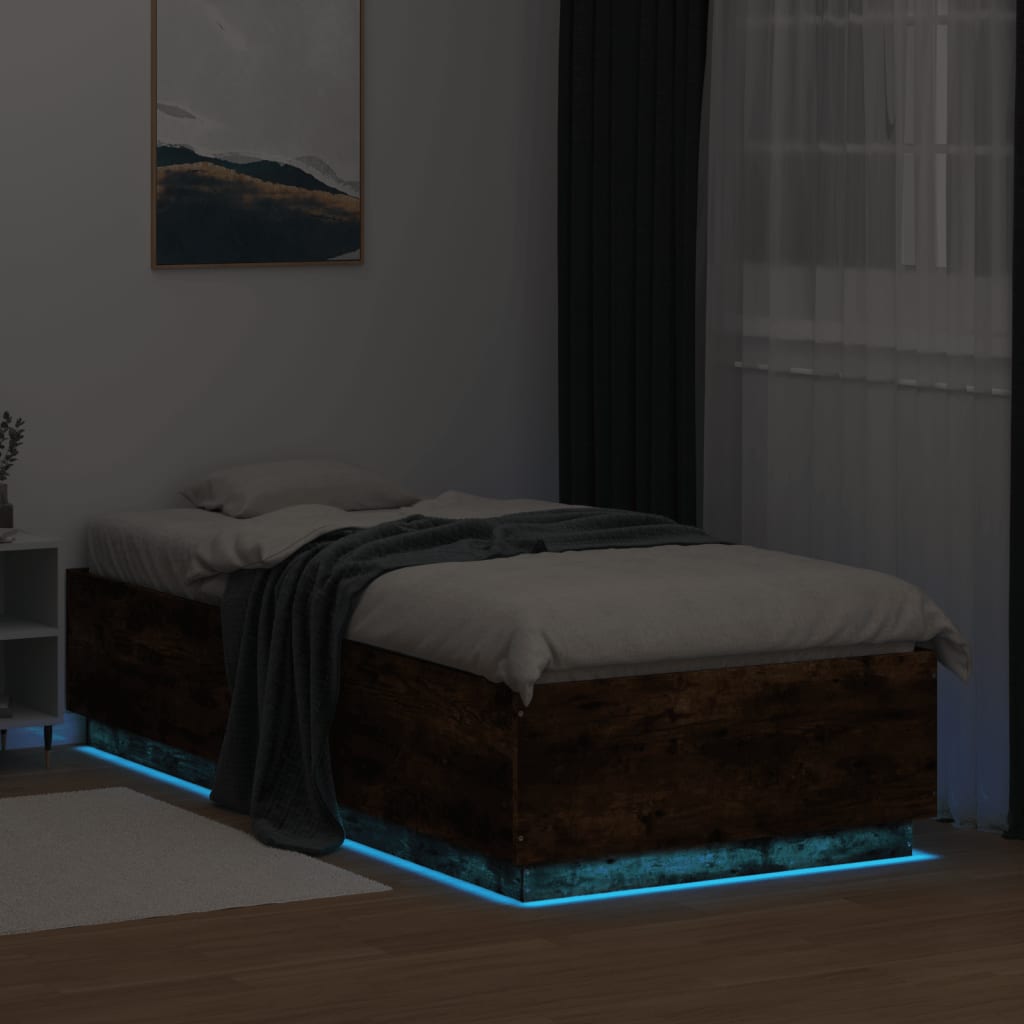 Giroletto Con Luci Led Rovere Fumo 90x200 Cm Legno Multistrato - Image 4