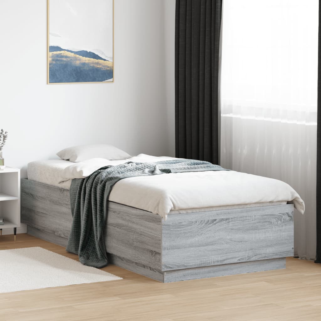Giroletto Con Luci Led Grigio Sonoma 90x200cm Legno Multistrato
