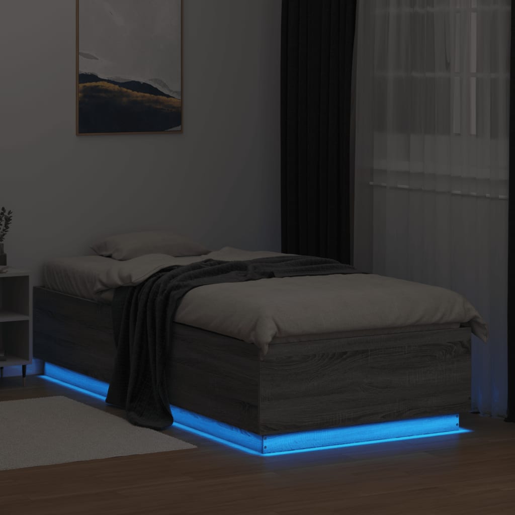 Giroletto Con Luci Led Grigio Sonoma 90x200cm Legno Multistrato - Image 4