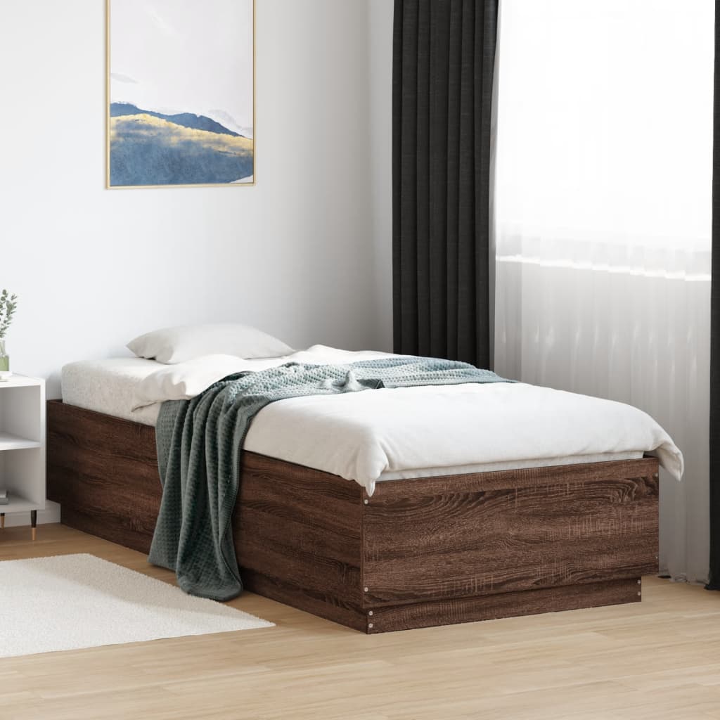 Giroletto Luci Led Rovere Marrone 90x200cm In Legno Multistrato