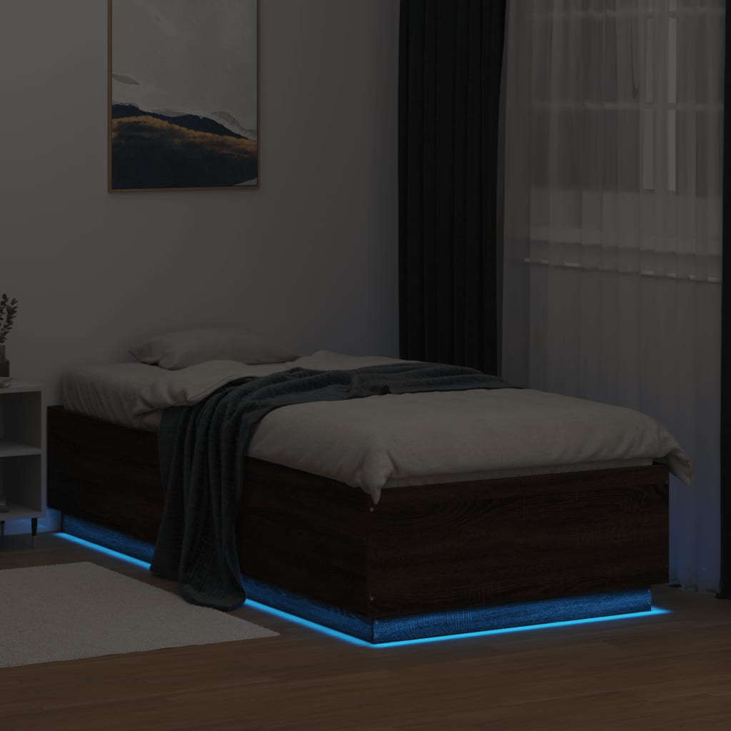 Giroletto Luci Led Rovere Marrone 90x200cm In Legno Multistrato - Image 4